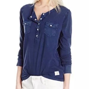 Ivory Ella Long sleeve washed Henley